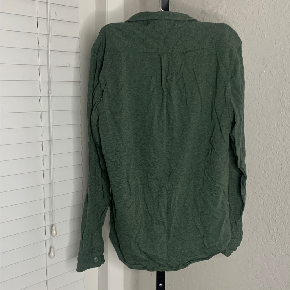 J Crew slub jersey cotton yarns Casual Button Down long sleeve slim untucked m - Picture 3 of 6